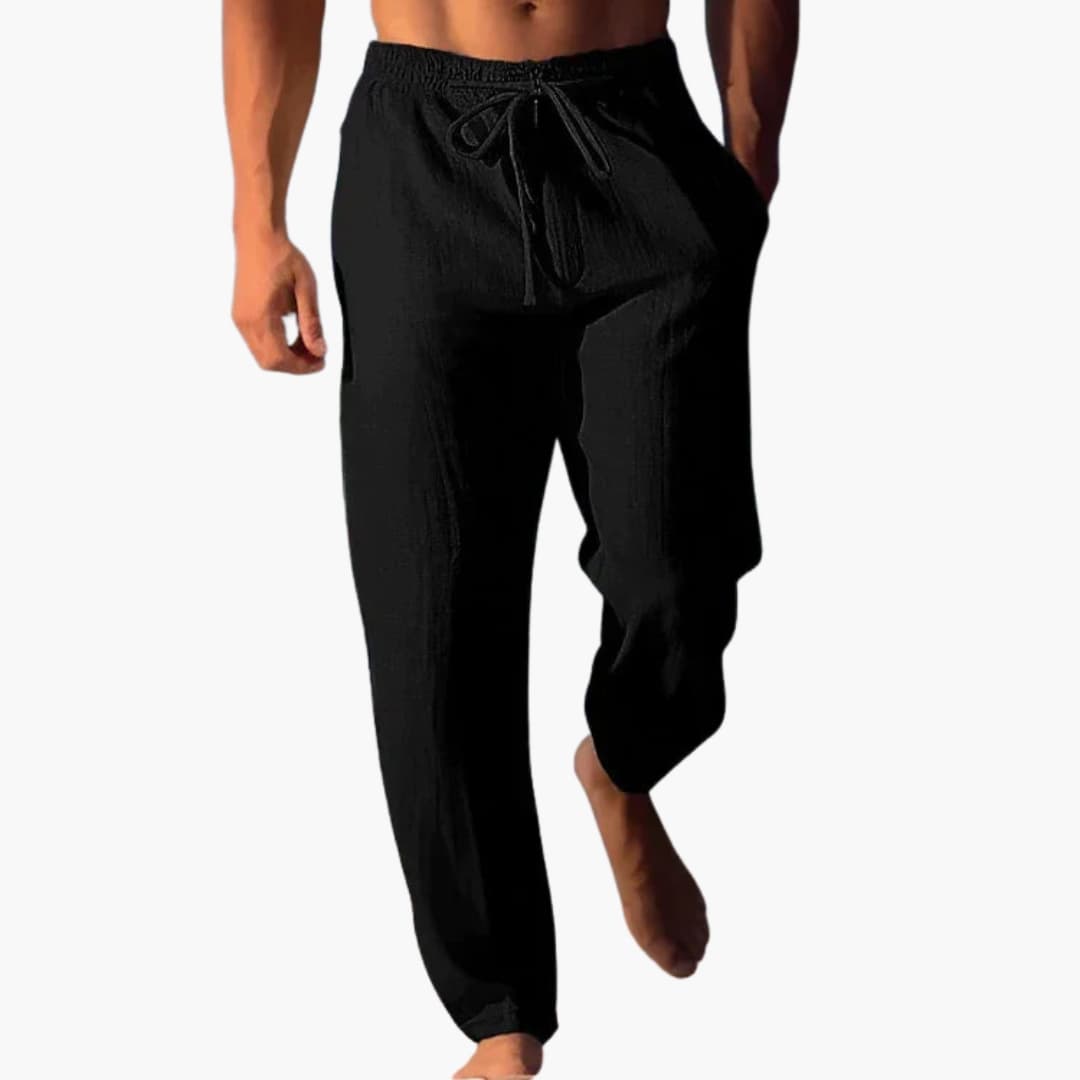 Pantalon homme avec taille élastique et cordon de serrage