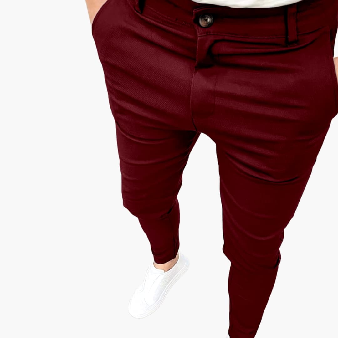 Pantalon homme business avec taille élastique et jambes droites