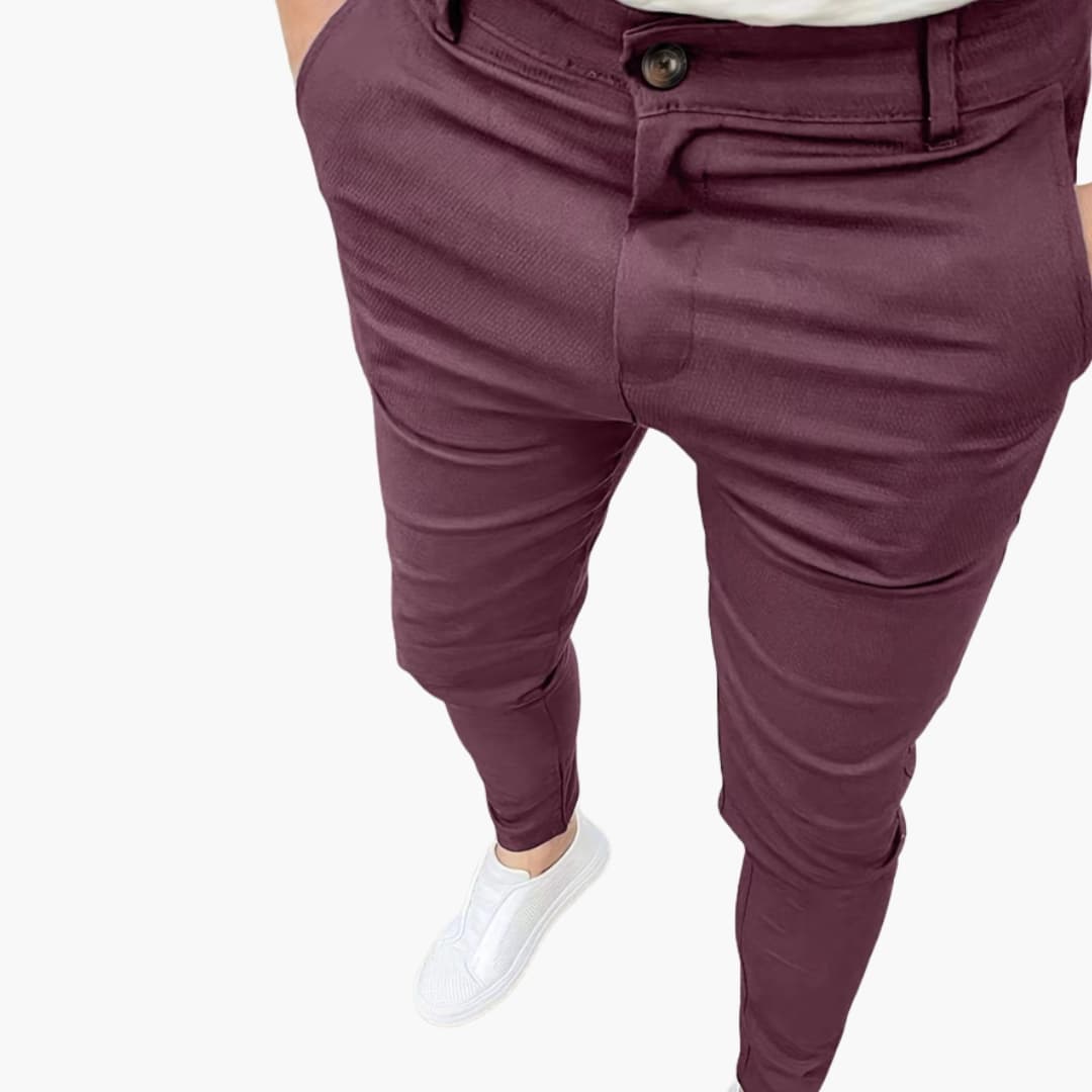 Pantalon homme business avec taille élastique et jambes droites