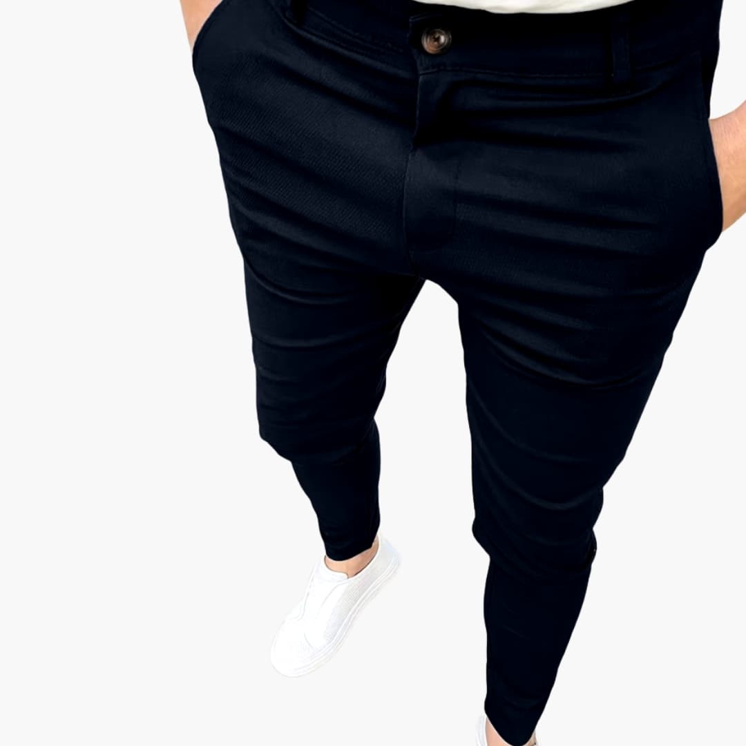 Pantalon homme business avec taille élastique et jambes droites
