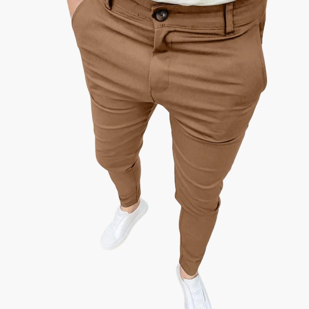 Pantalon homme business avec taille élastique et jambes droites