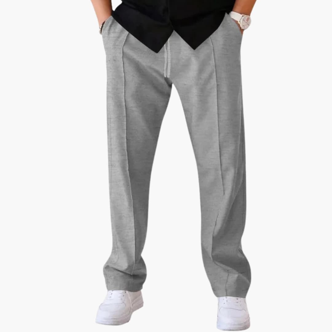 Pantalon homme coupe droite ample avec taille réglable à cordon