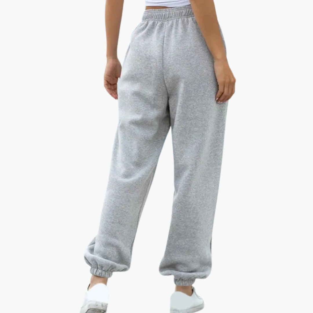 Pantalon jogging femme à jambes larges et taille élastique