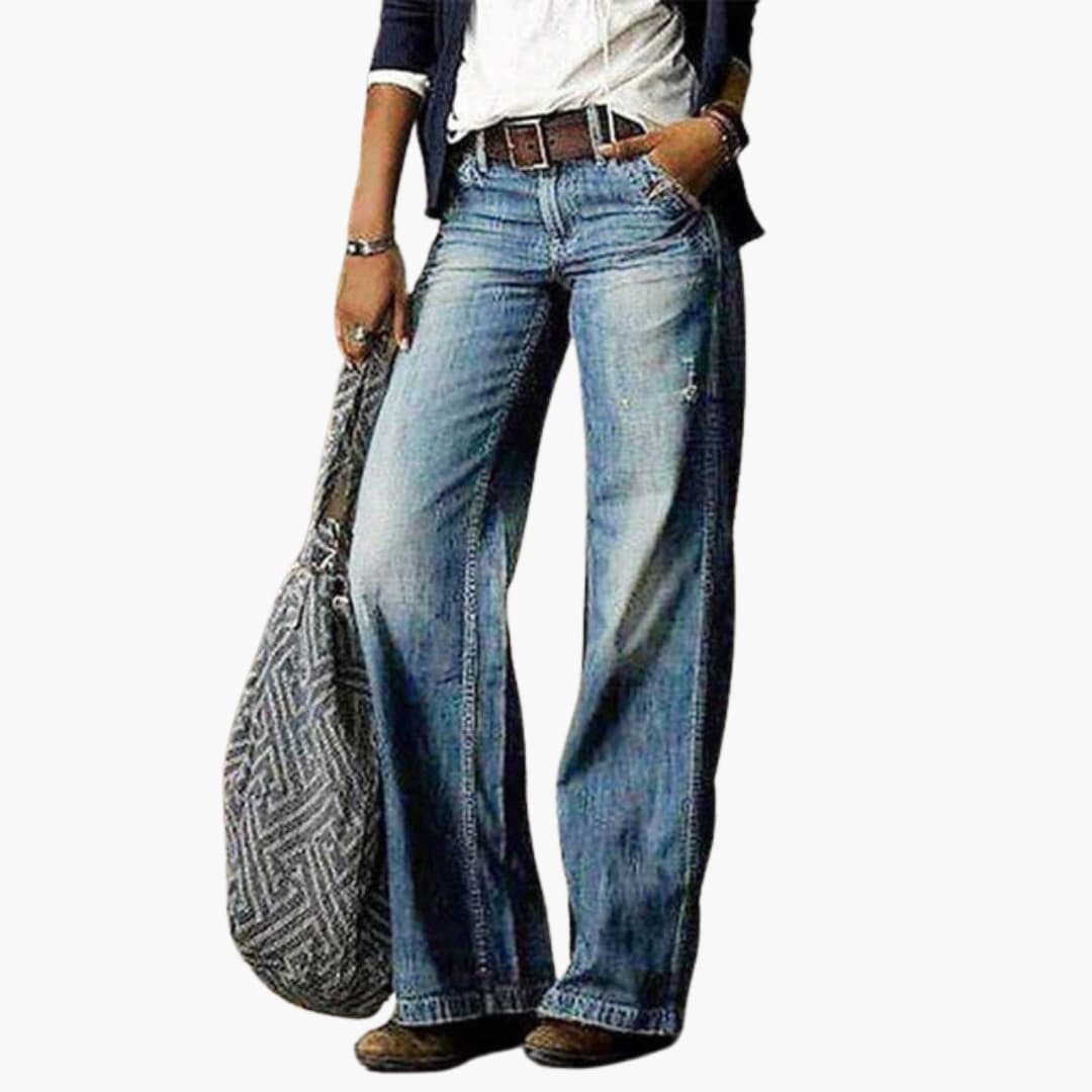 Pantalon rayé pour femme à coupe fluide et devant plissé