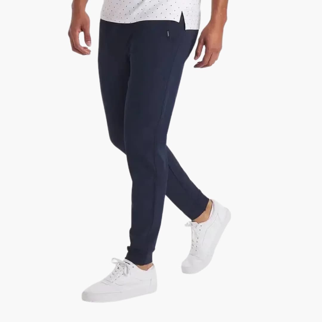 Pantalon stretch homme à taille haute avec poches arrière ouvertes