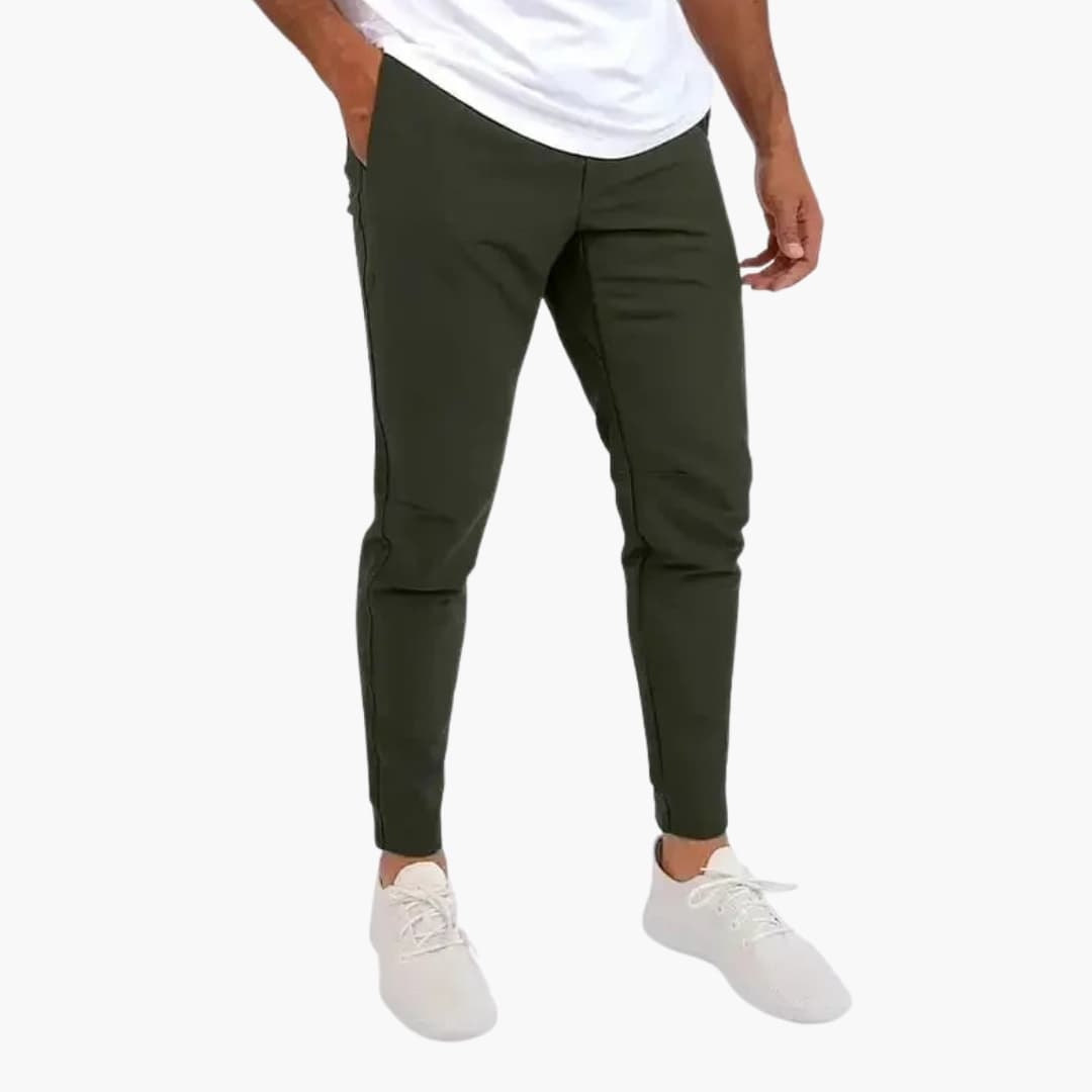 Pantalon stretch homme à taille haute avec poches arrière ouvertes