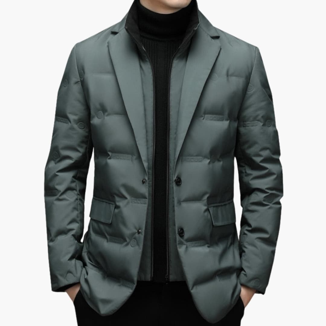 Parka homme avec col inversé et fermeture éclair