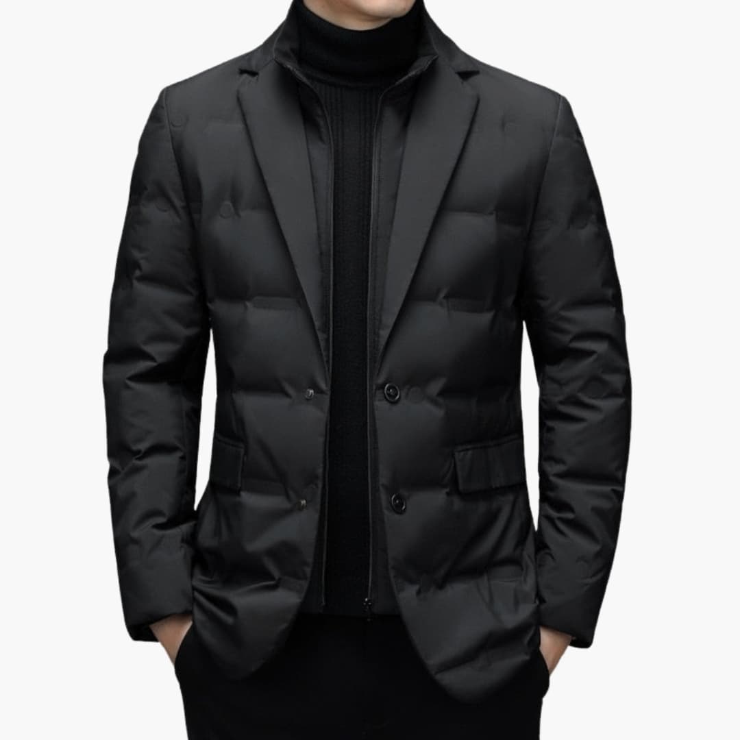 Parka homme avec col inversé et fermeture éclair