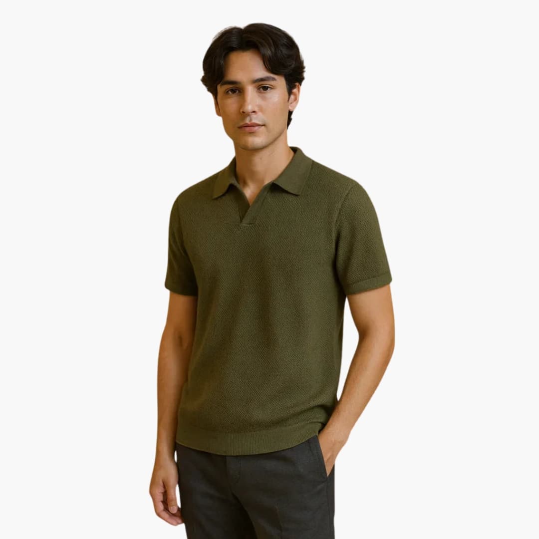 Polo Homme à Col Boutonné et Manches Courtes