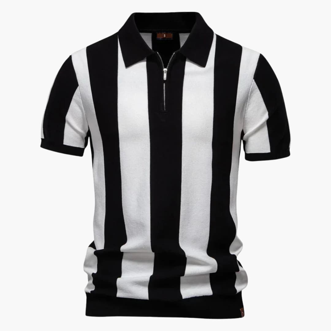 Polo pour homme à col et rayures verticales