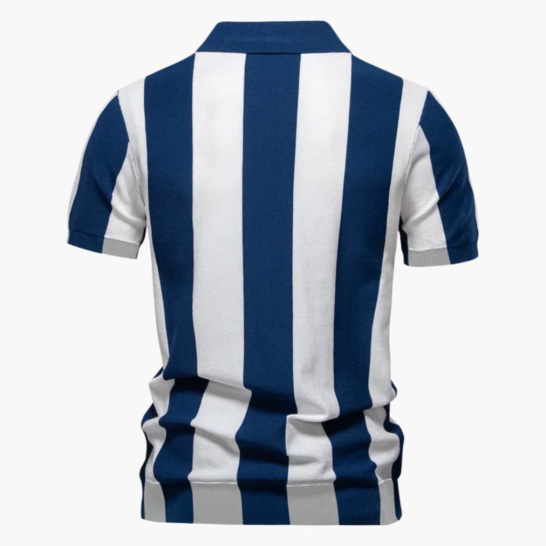 Polo pour homme à col et rayures verticales