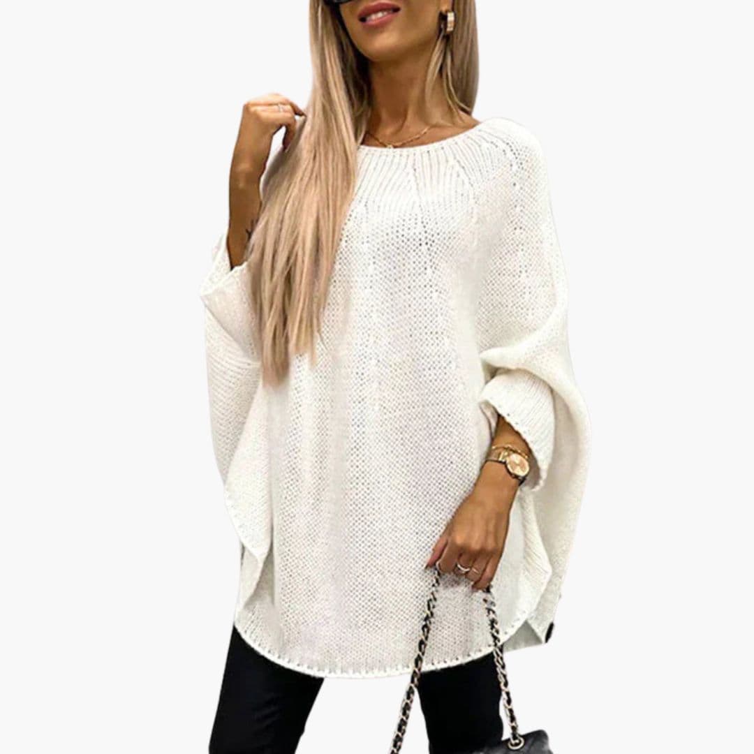 Sweter damski z dekoltem w łódkę i szerokimi rękawami