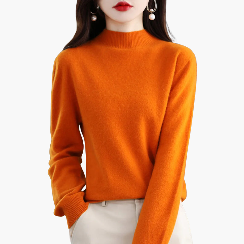 Long-sleeve turtleneck sweater for women
