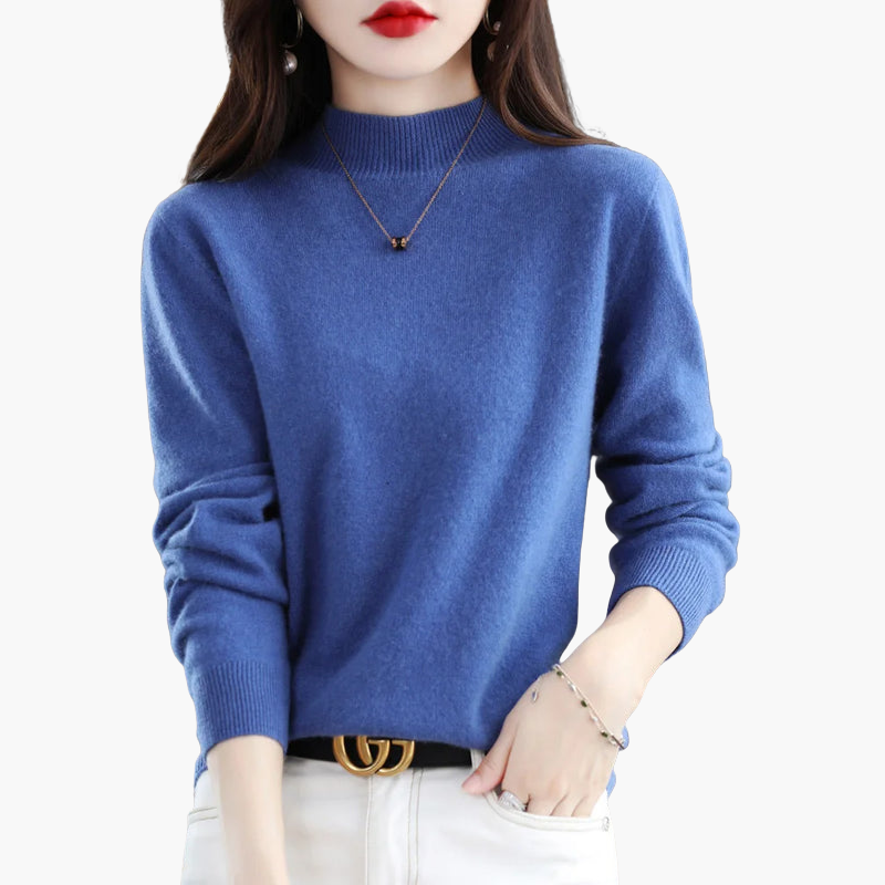 Long-sleeve turtleneck sweater for women
