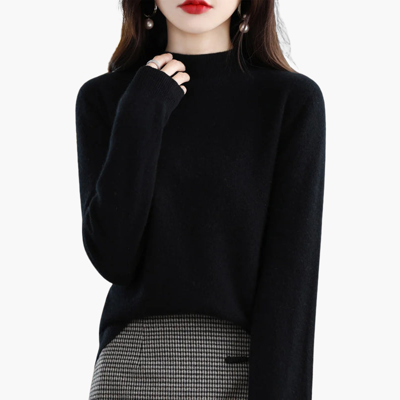 Long-sleeve turtleneck sweater for women