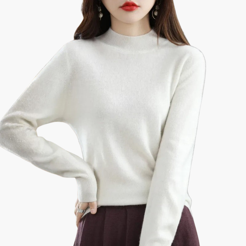 Long-sleeve turtleneck sweater for women