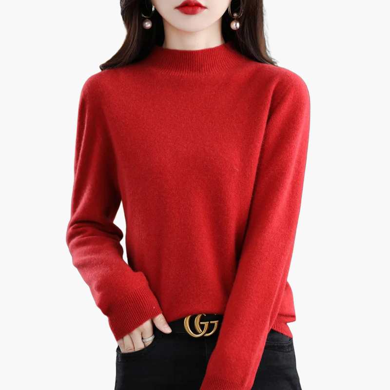 Long-sleeve turtleneck sweater for women