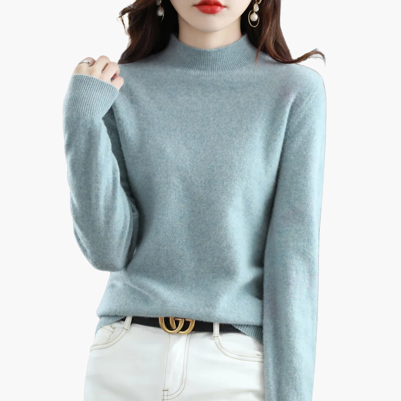 Long-sleeve turtleneck sweater for women