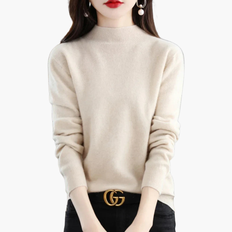 Long-sleeve turtleneck sweater for women