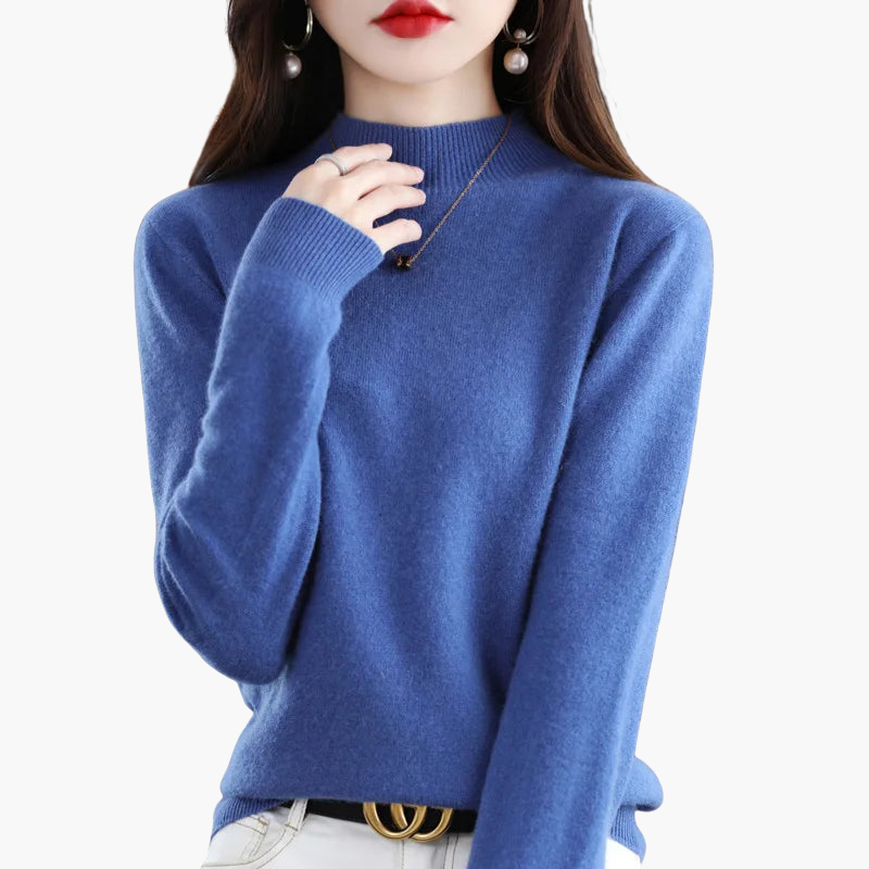Long-sleeve turtleneck sweater for women