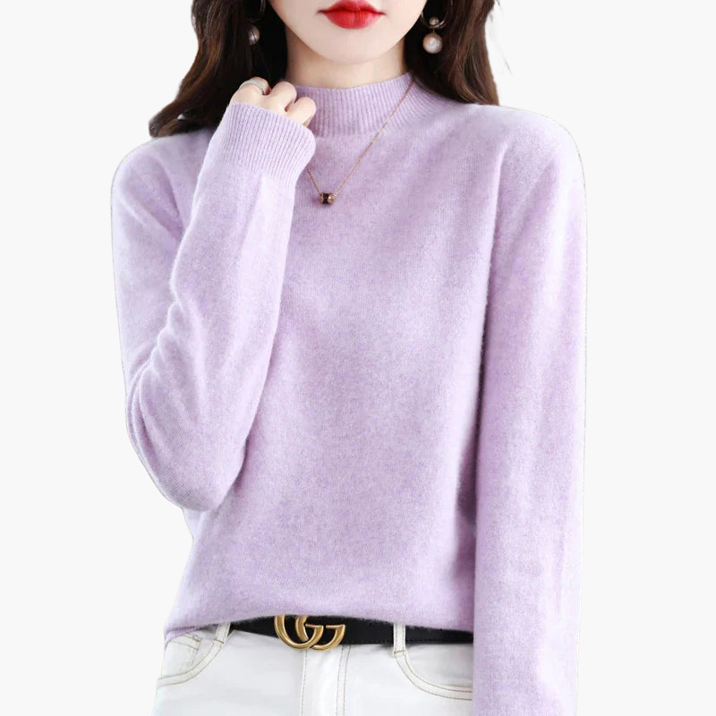Long-sleeve turtleneck sweater for women