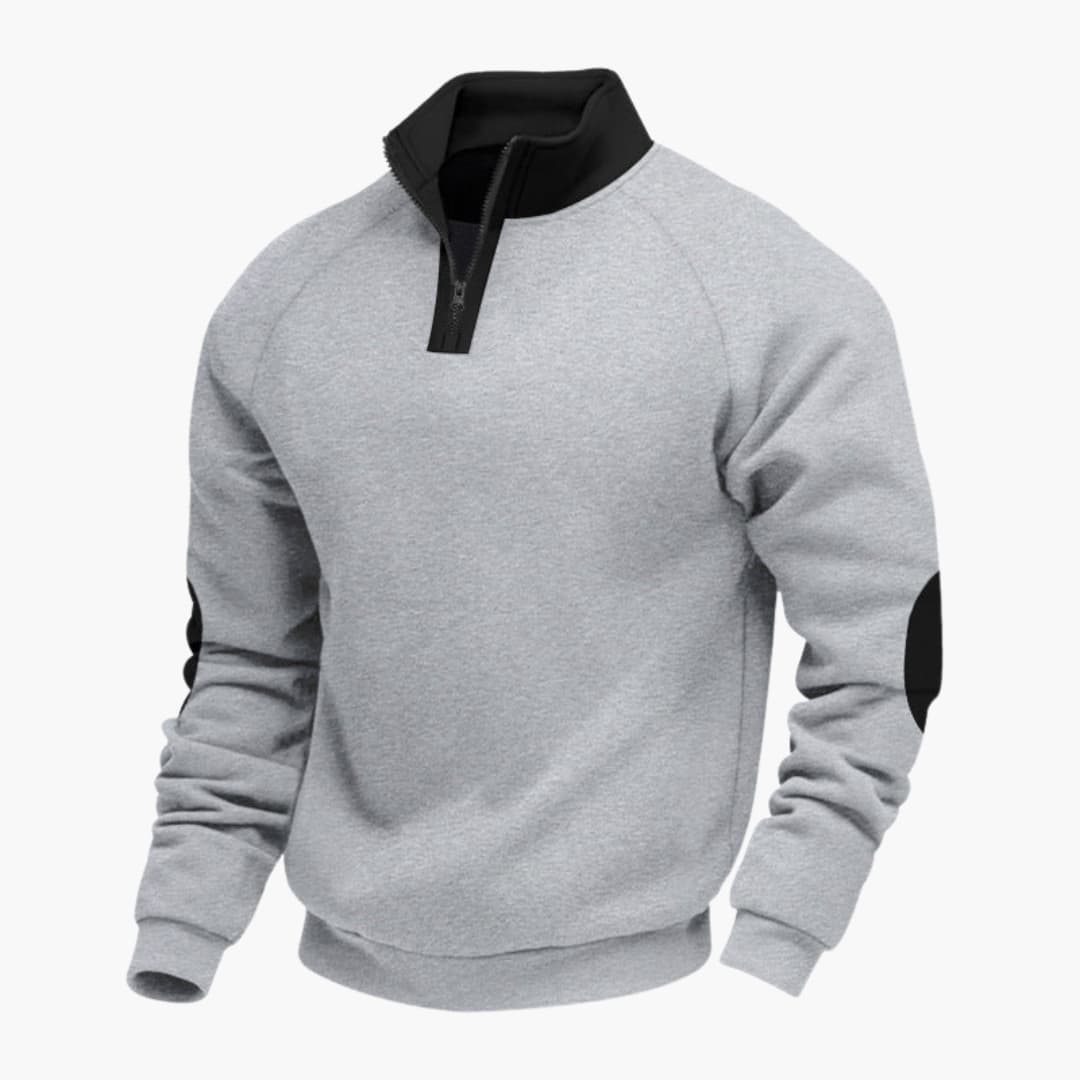 Pull de sport homme à col montant avec fermeture zippée