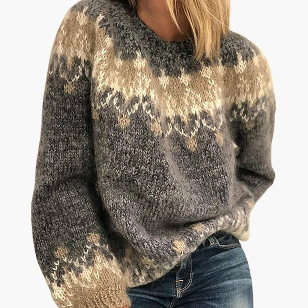 Pull en maille à motif nordique pour femme