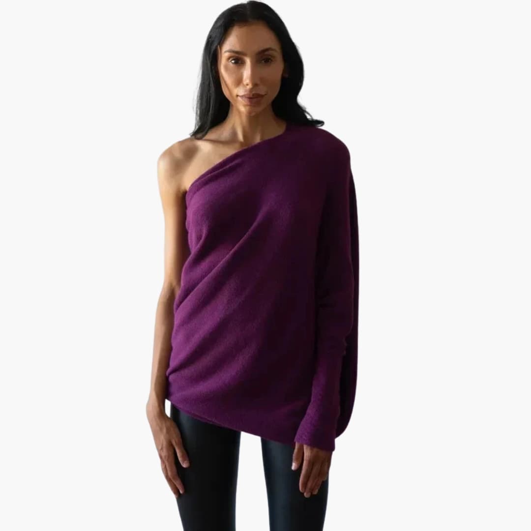 Maglione donna con scollo convertibile