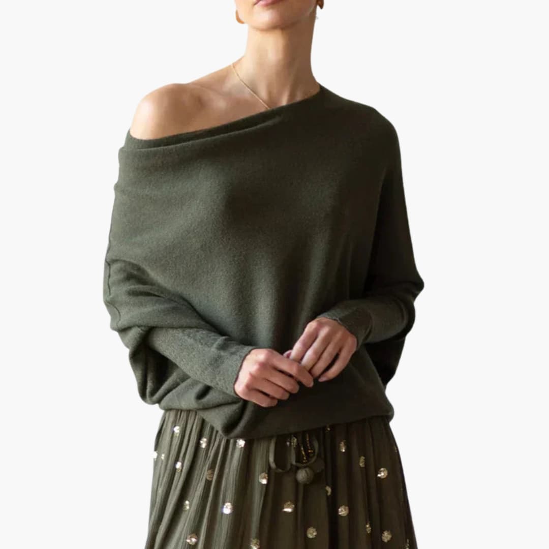 Maglione donna con scollo convertibile