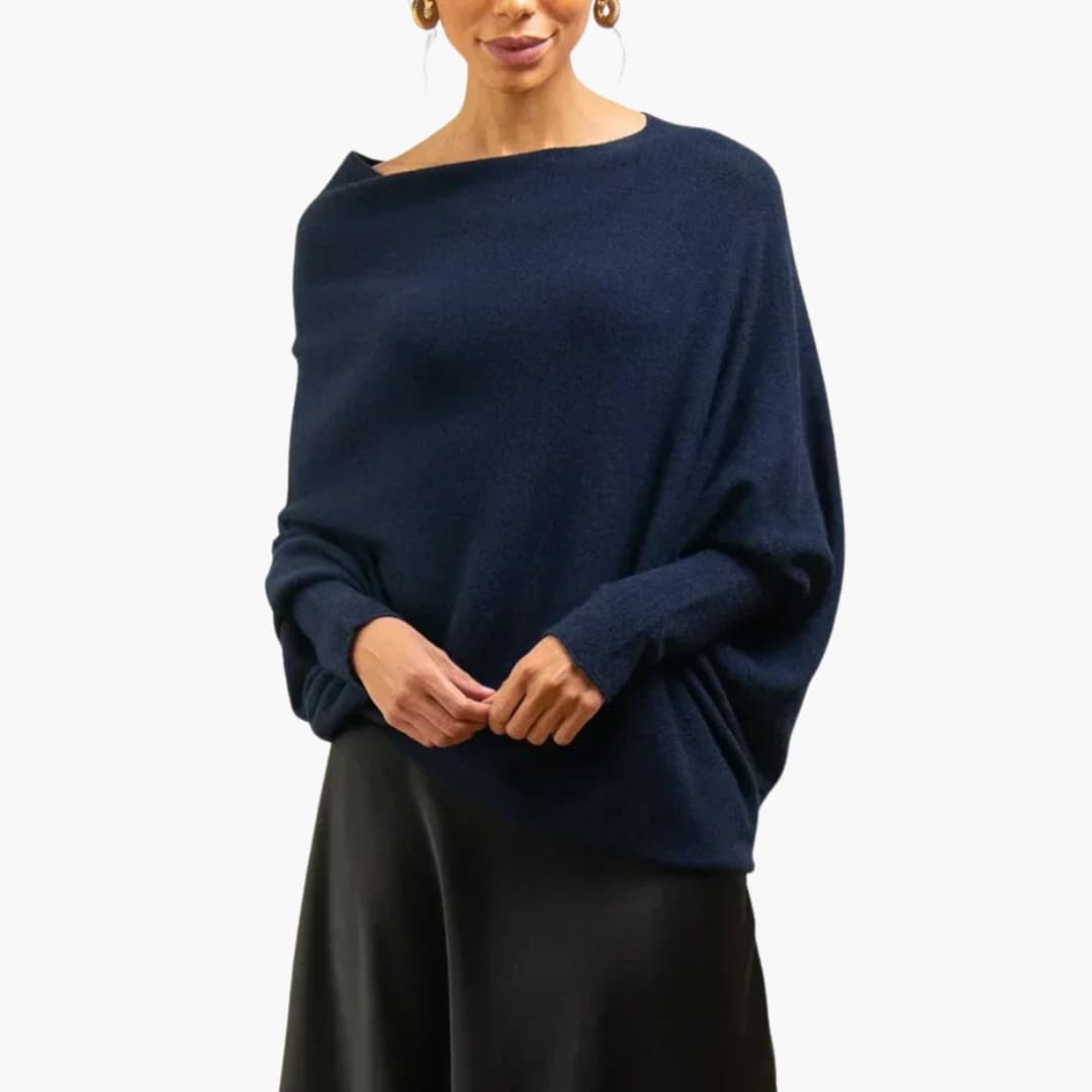 Maglione donna con scollo convertibile
