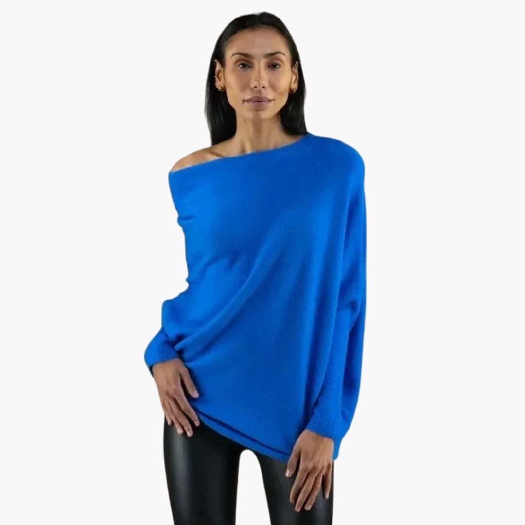 Maglione donna con scollo convertibile