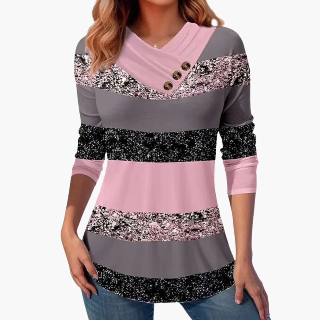 Pull feminino com decote em V em malha fina com caimento elegante