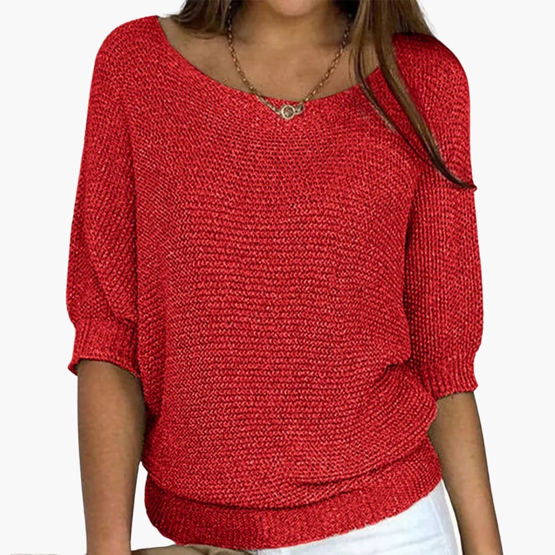 Pull femme en maille avec col large
