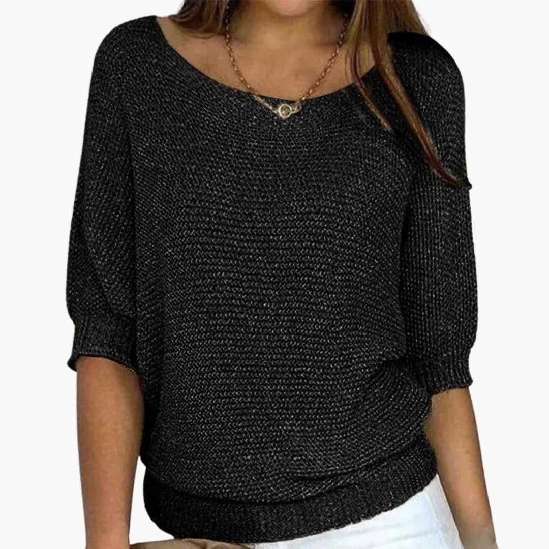 Pull femme en maille avec col large