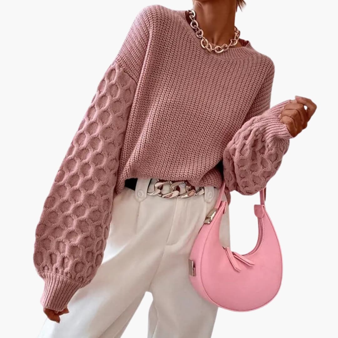 Camisola de malha para mulher para o outono com textura definida