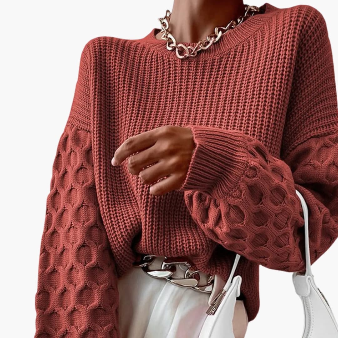 Camisola de malha para mulher para o outono com textura definida