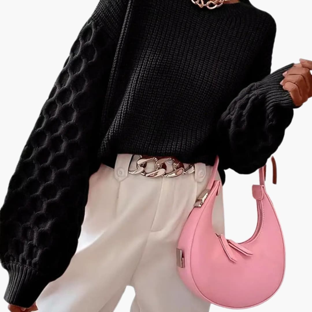 Camisola de malha para mulher para o outono com textura definida
