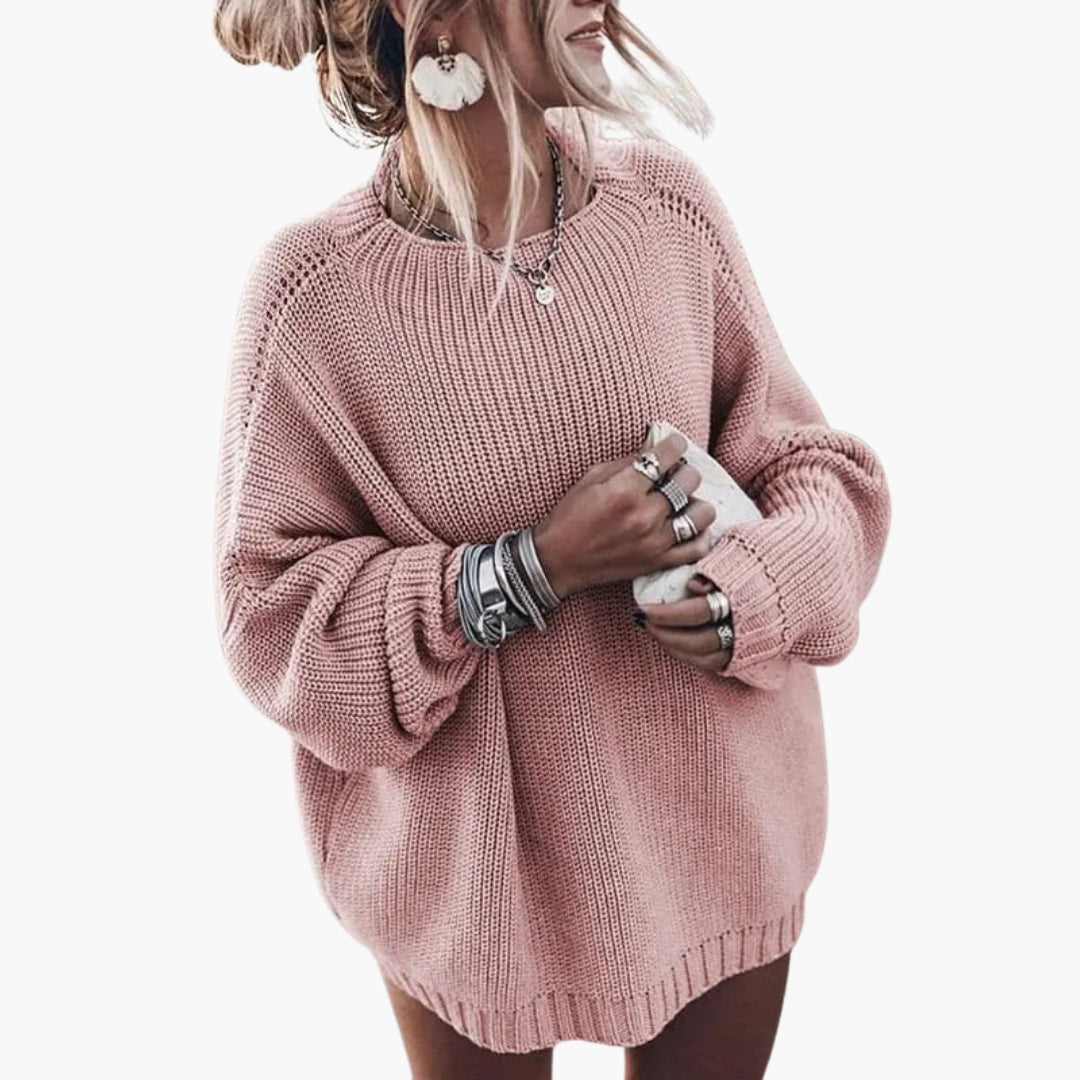 Pull oversize femme en maille avec manches larges