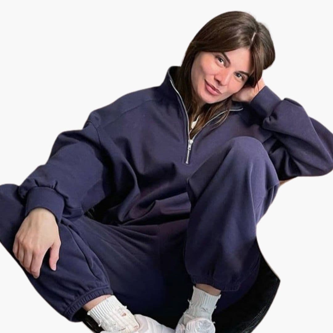 Felpa donna con collo alto e chiusura lampo