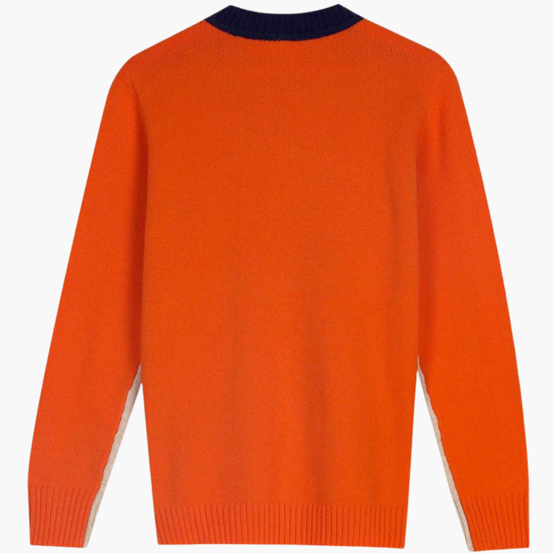 Pull pour femme avec manches contrastées et ourlet côtelé