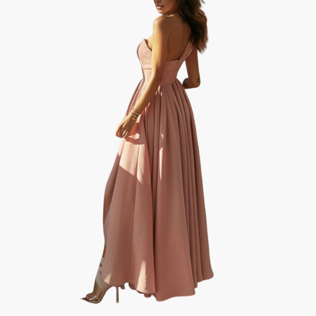 Vestido de Coquetel Feminino Cintura Alta com Saia Plissada