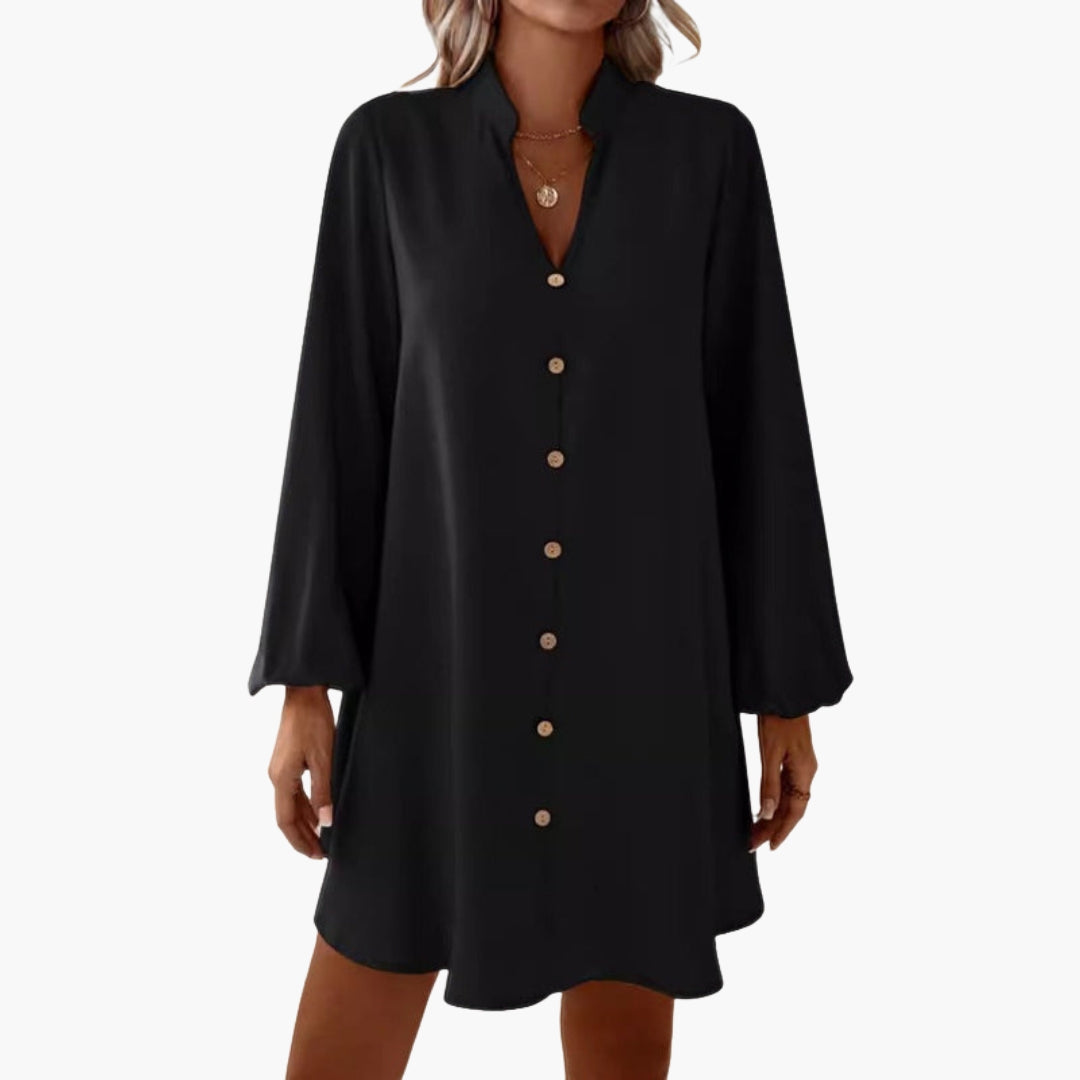 Short Dress for Women with Button Placket