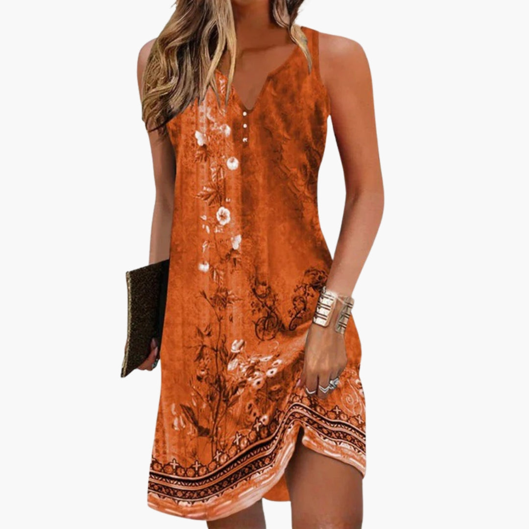 Robe Femme Sans Manches avec Encolure en V