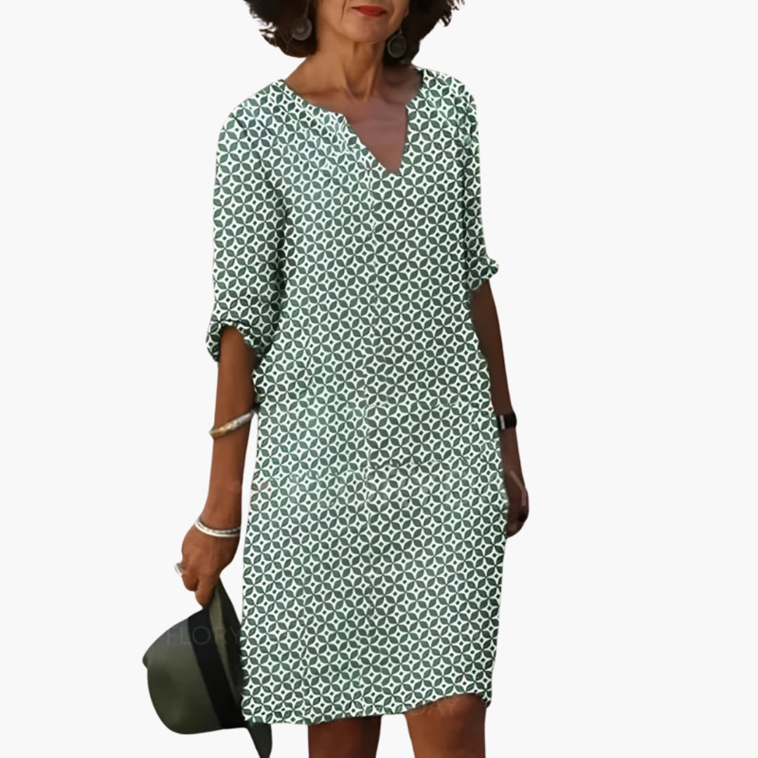 Robe Femme avec Col en V et Manches
