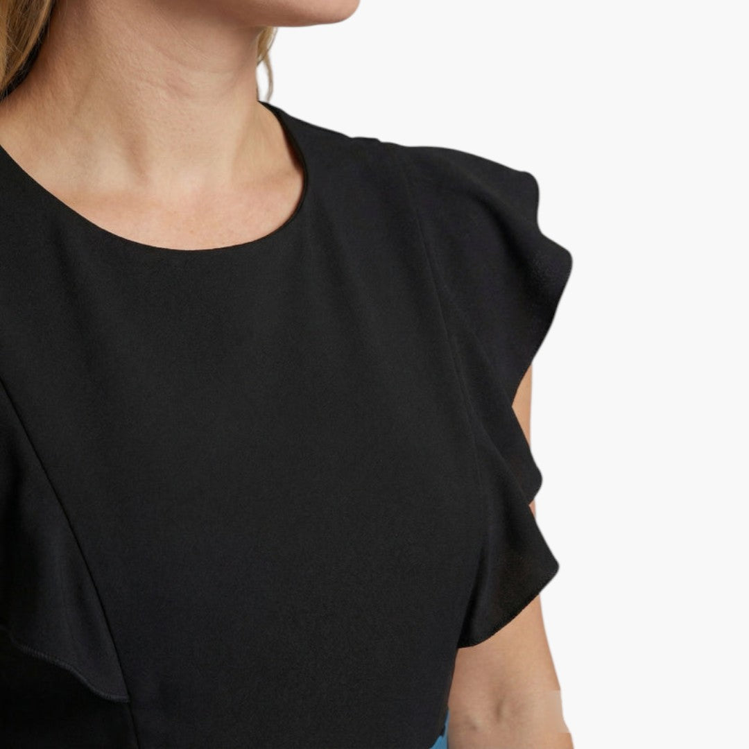 Abito Midi Donna a Pois con Maniche a Balze