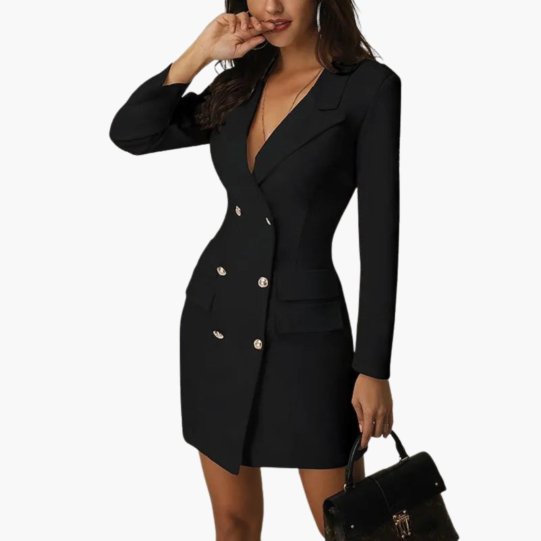 Robe blazer courte femme avec col à revers