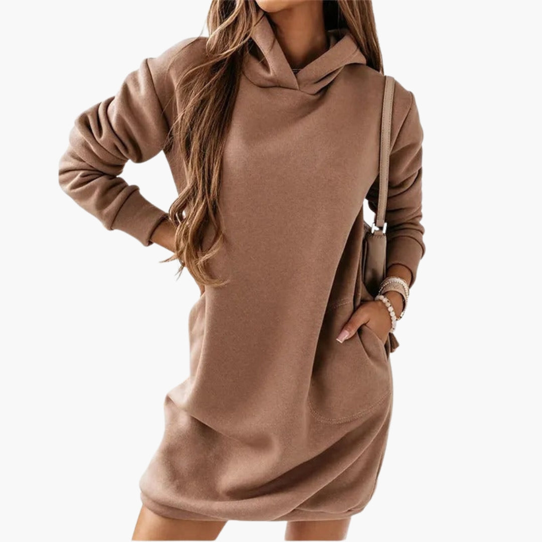 Robe femme à capuche avec manches longues