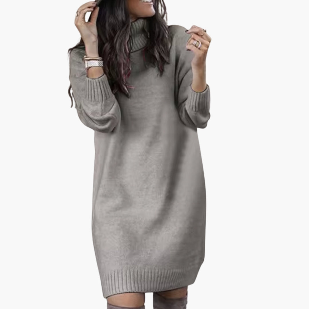 Abito donna con collo alto e maniche lunghe