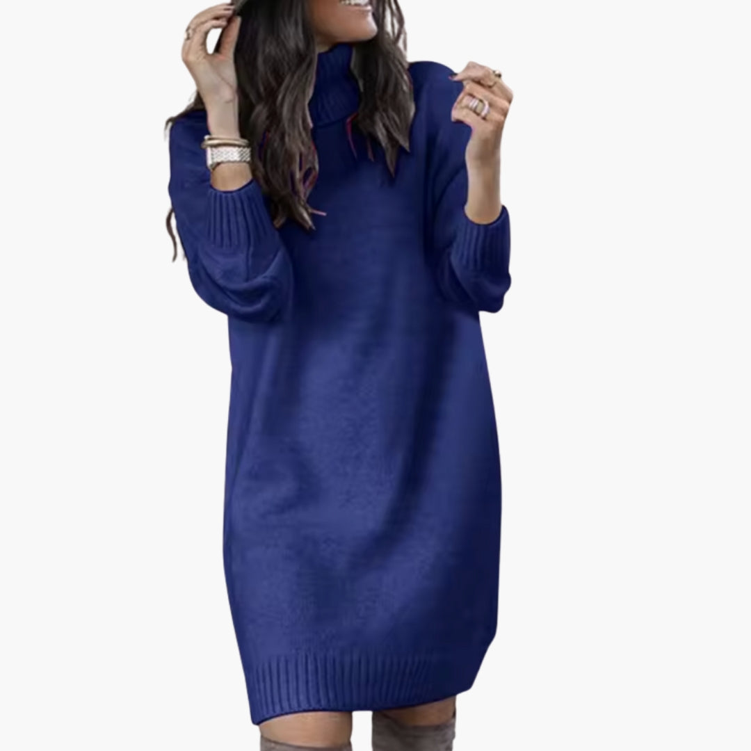 Abito donna con collo alto e maniche lunghe