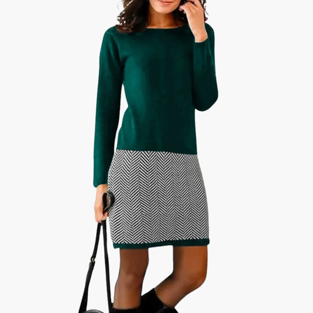 Robe de mulher com mangas compridas e decote redondo